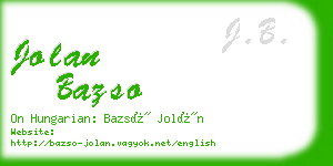 jolan bazso business card